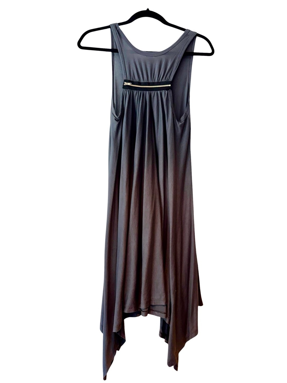 Super Soft Cotton/Modal Sleeveless Handkerchief Hem Midi Dress, L - Picture 5 of 6